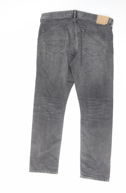 North Coast Womens Grey Cotton Straight Jeans Size 38 in L31 in Regular Zip
