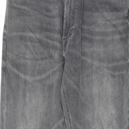North Coast Womens Grey Cotton Straight Jeans Size 38 in L31 in Regular Zip