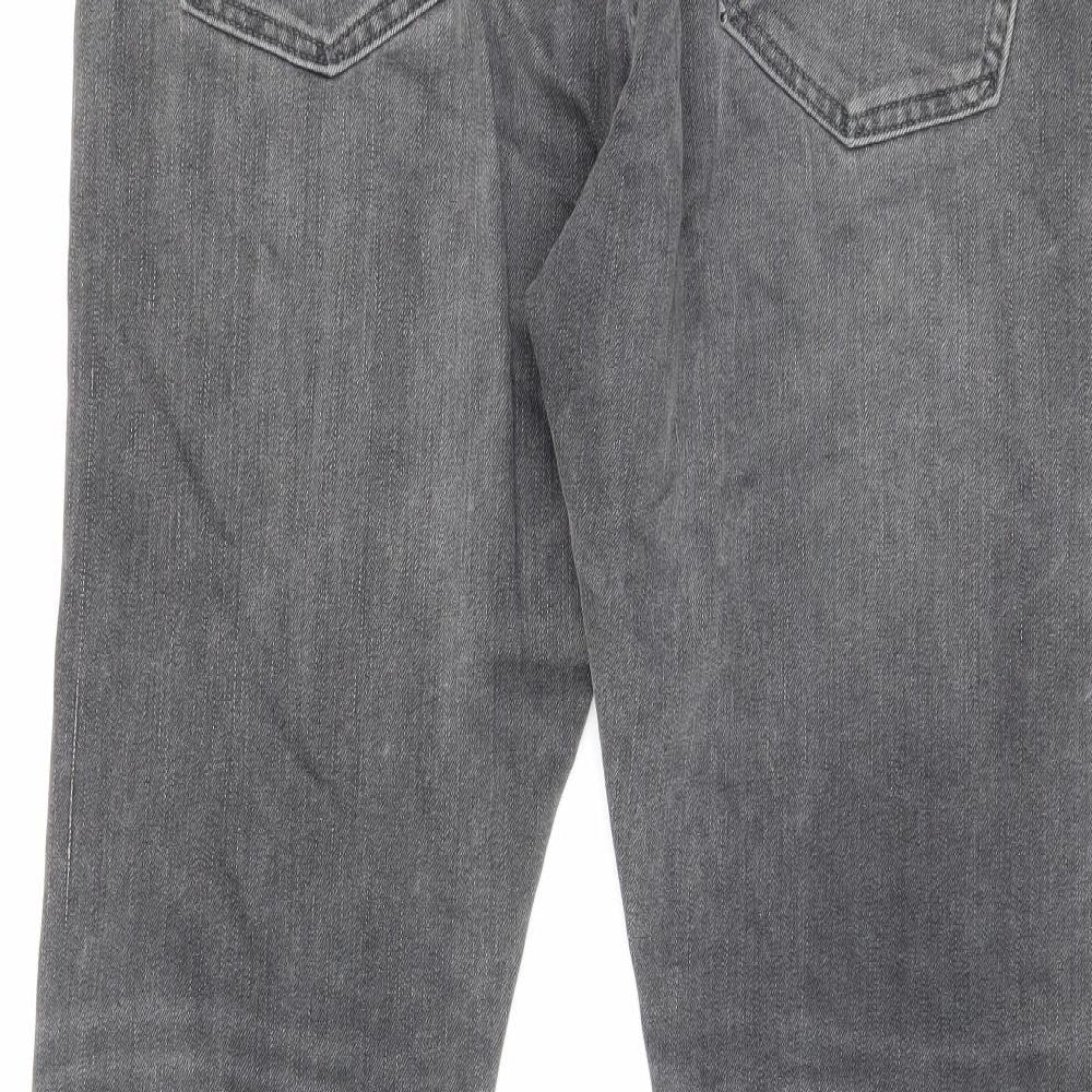 North Coast Womens Grey Cotton Straight Jeans Size 38 in L31 in Regular Zip