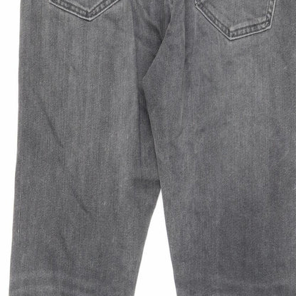 North Coast Womens Grey Cotton Straight Jeans Size 38 in L31 in Regular Zip