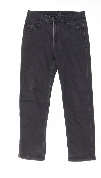 Womens UK Size 30 in Marks and Spencer Regular Fit Straight Black Jeans