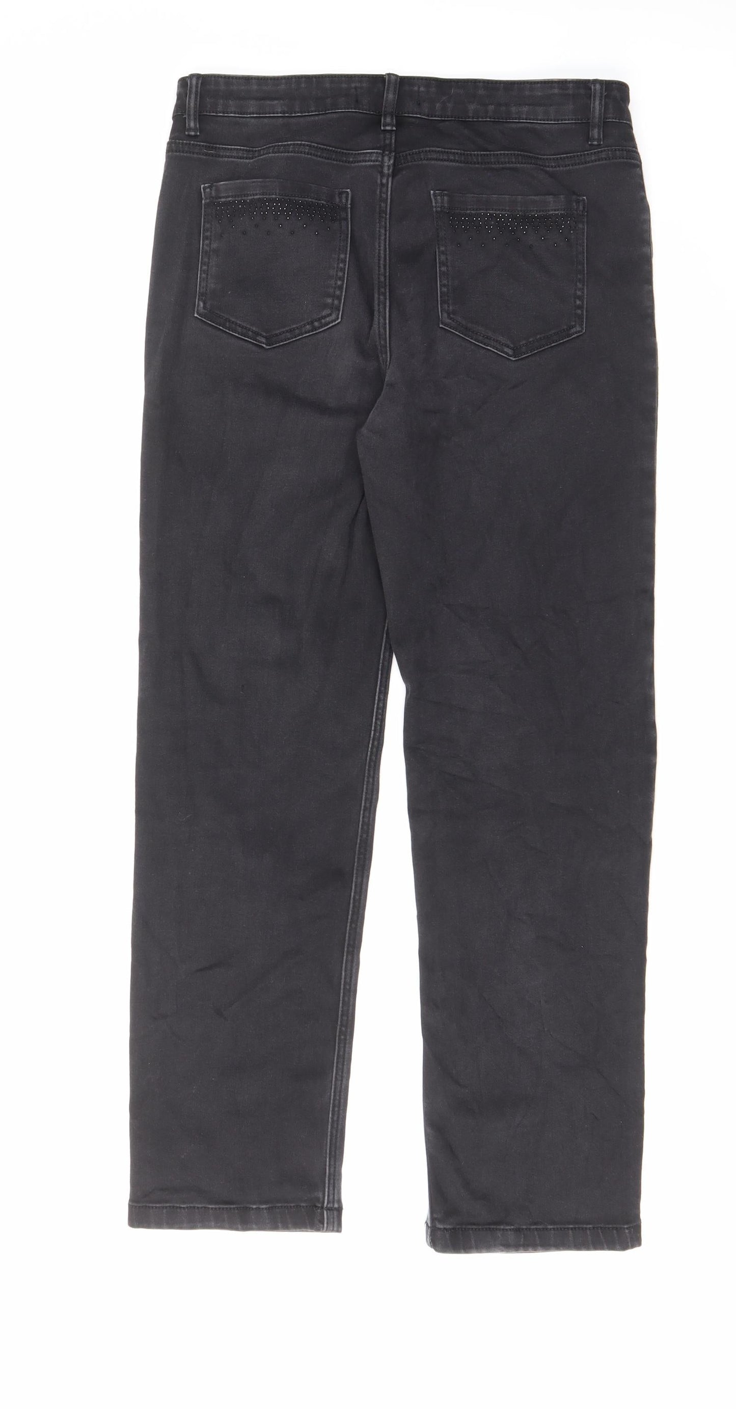 Womens UK Size 30 in Marks and Spencer Regular Fit Straight Black Jeans