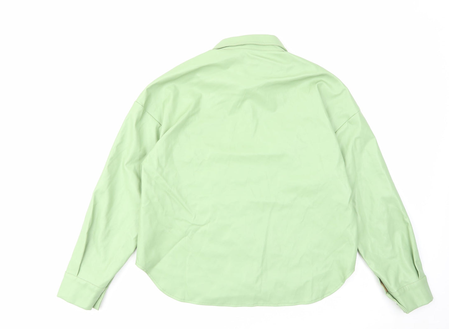 Womens UK Size 6 PRETTYLITTLETHING Green Basic Button-Up