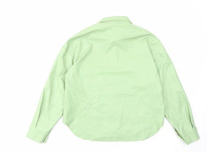 Womens UK Size 6 PRETTYLITTLETHING Green Basic Button-Up