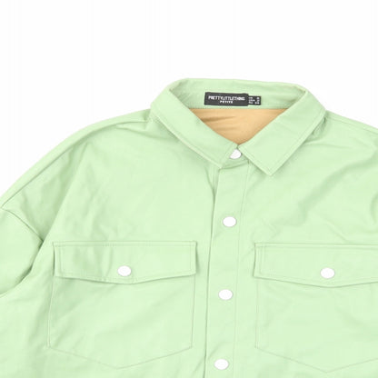 Womens UK Size 6 PRETTYLITTLETHING Green Basic Button-Up