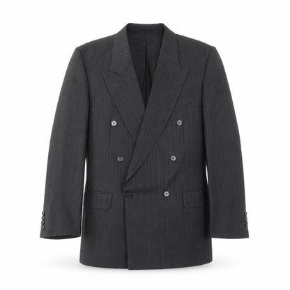 Skads Mens Grey Striped Polyester Jacket Suit Jacket Size 40 Regular