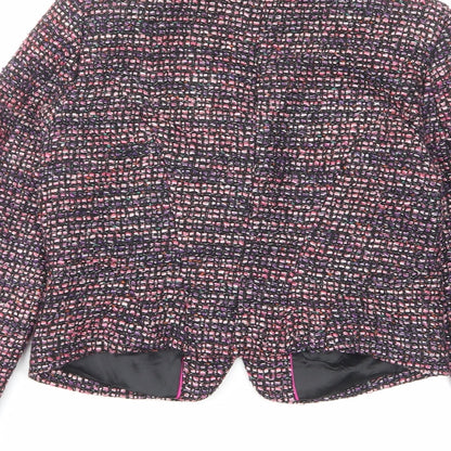 H&M Womens Multicoloured Jacket Blazer Size 10 Zip - Open