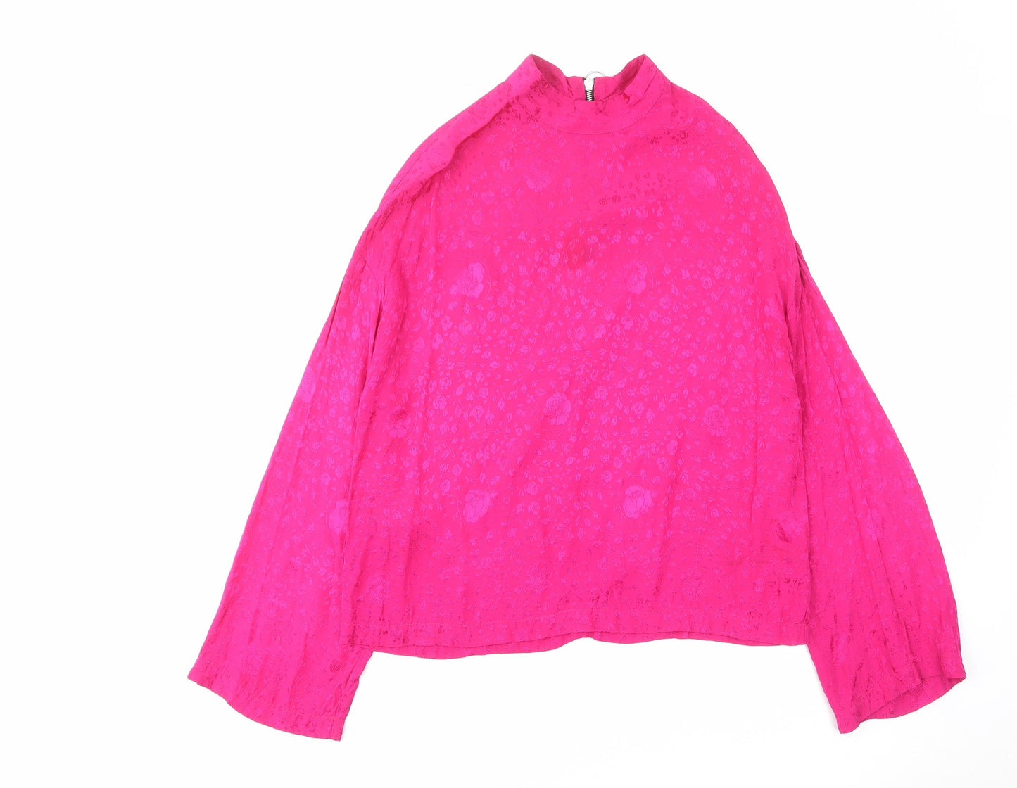 Womens UK Size 10 Topshop Pink Basic Blouse