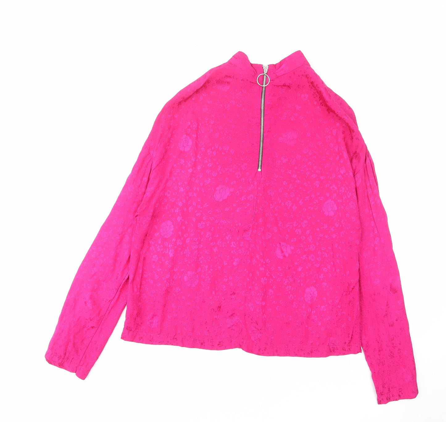 Womens UK Size 10 Topshop Pink Basic Blouse