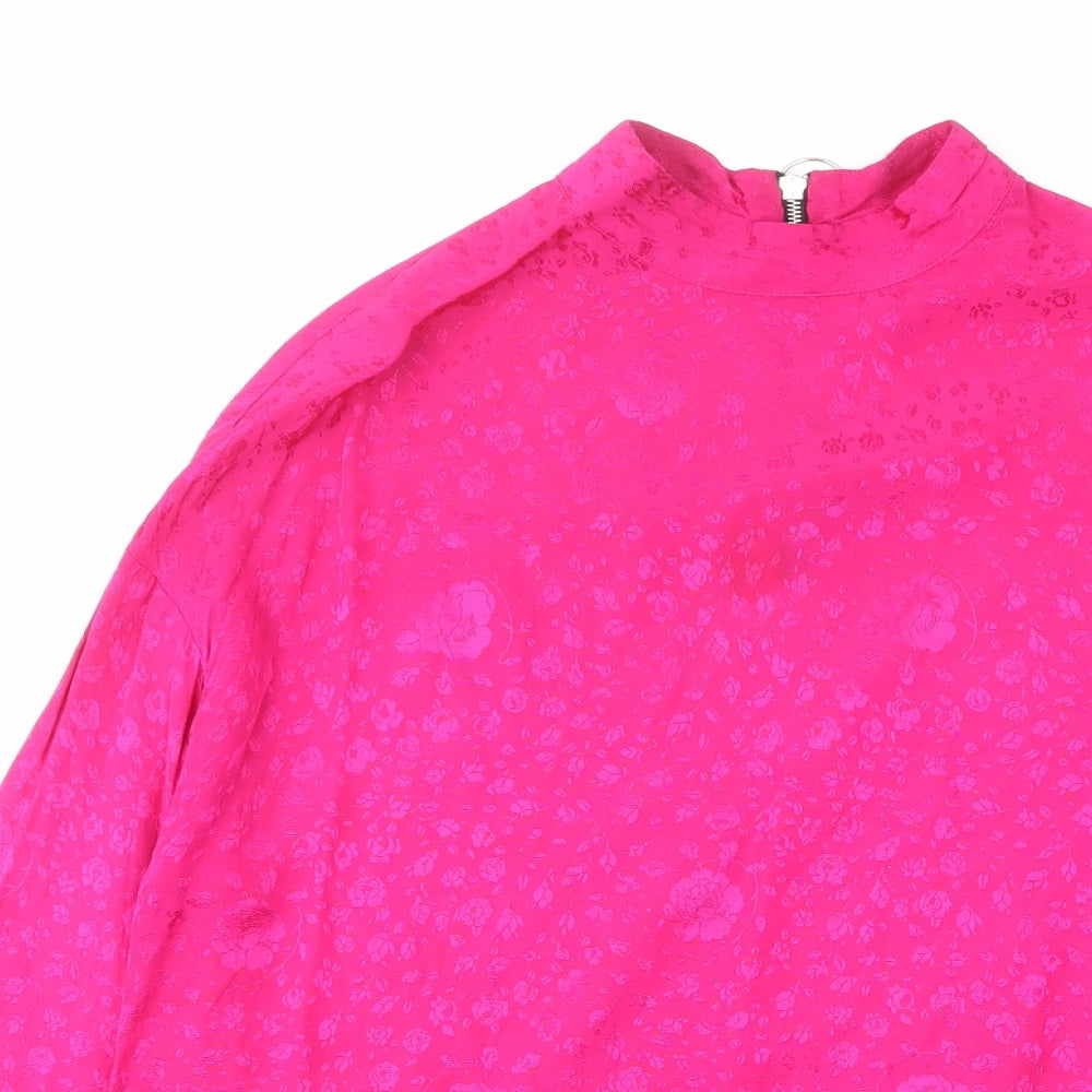 Womens UK Size 10 Topshop Pink Basic Blouse