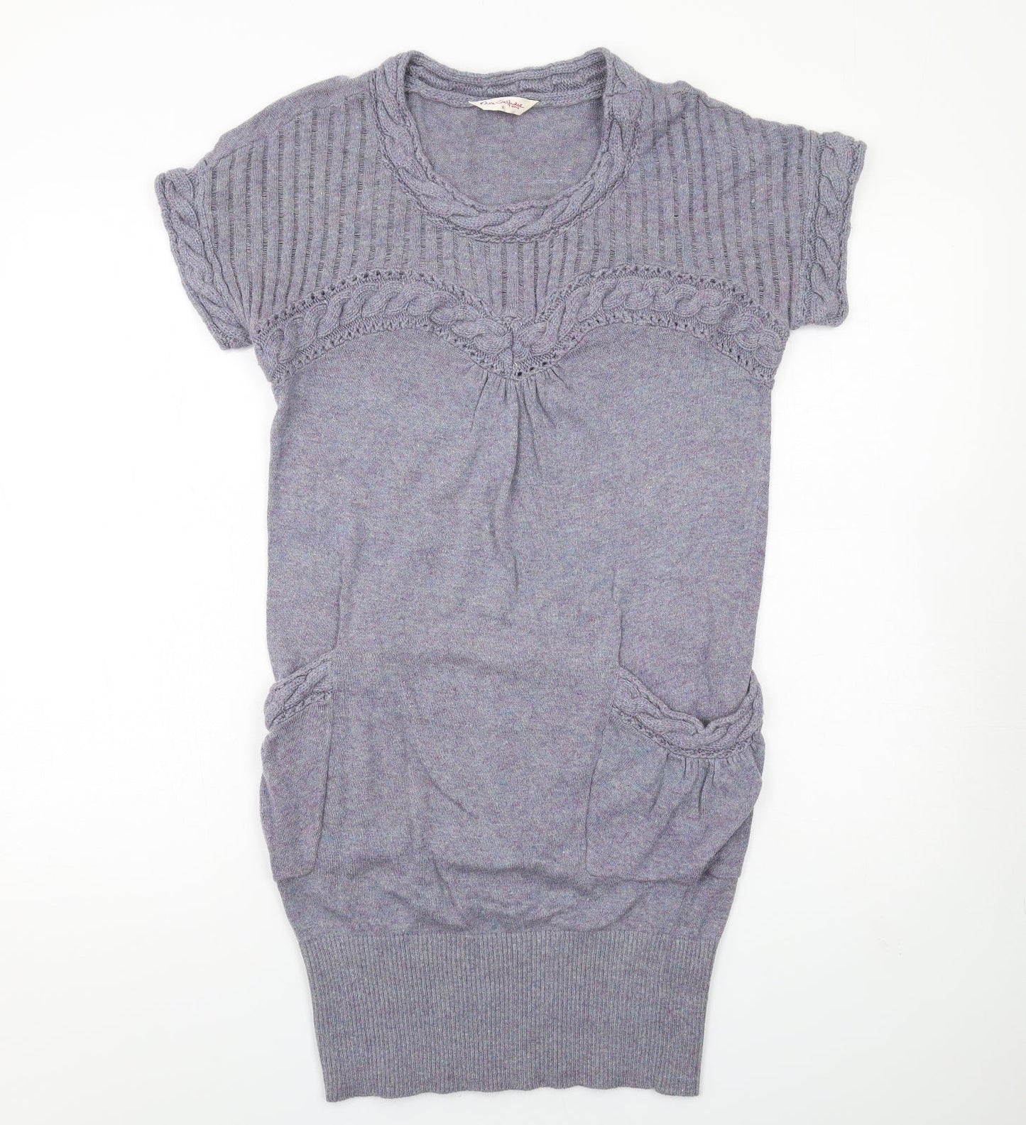 Miss Selfridge Womens Blue Viscose Jumper Dress Size 8 Round Neck Pullover