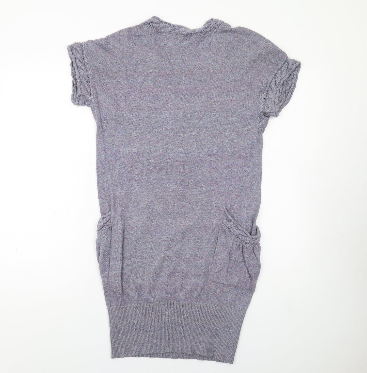 Miss Selfridge Womens Blue Viscose Jumper Dress Size 8 Round Neck Pullover