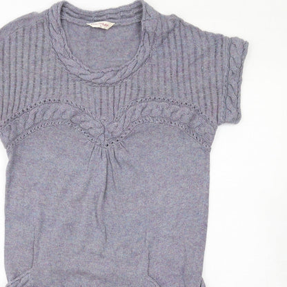 Miss Selfridge Womens Blue Viscose Jumper Dress Size 8 Round Neck Pullover