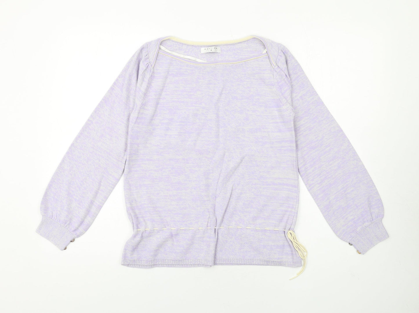 Mastina Womens Purple Boat Neck Acrylic Pullover Jumper Size 6