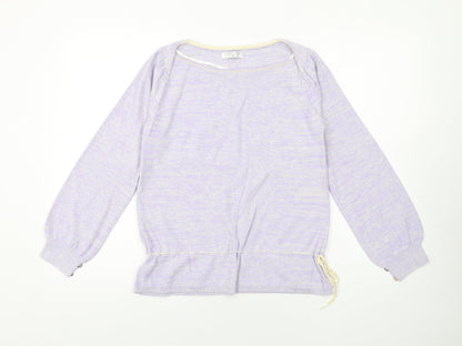 Mastina Womens Purple Boat Neck Acrylic Pullover Jumper Size 6