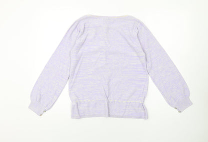 Mastina Womens Purple Boat Neck Acrylic Pullover Jumper Size 6