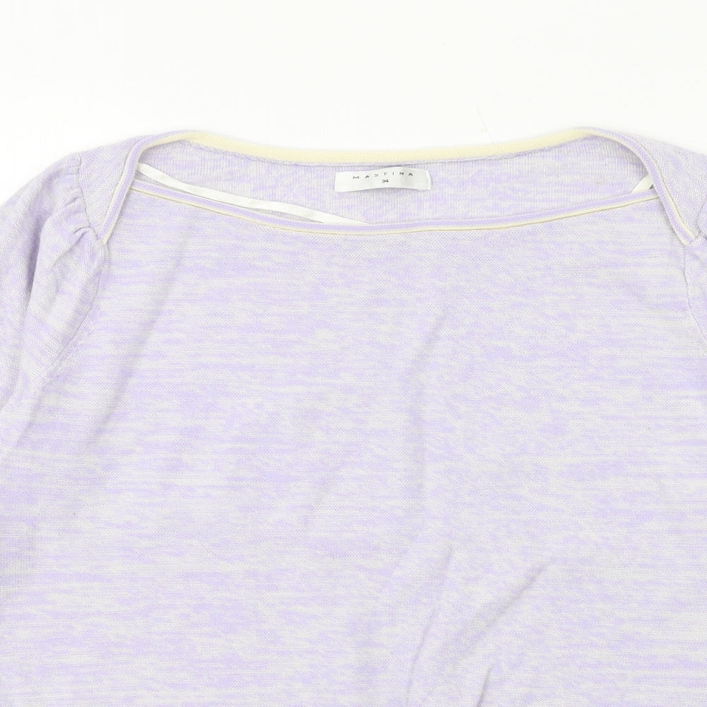 Mastina Womens Purple Boat Neck Acrylic Pullover Jumper Size 6