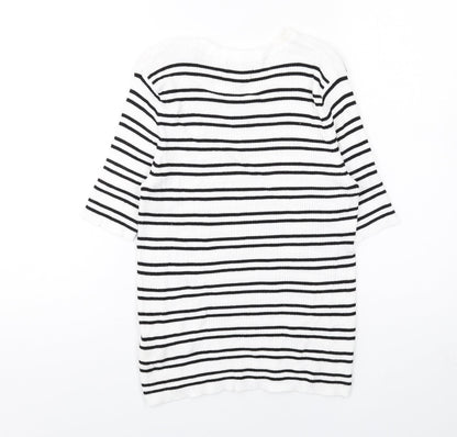 Womens UK Size M Marks and Spencer White Pullover Jumper