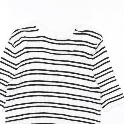 Womens UK Size M Marks and Spencer White Pullover Jumper
