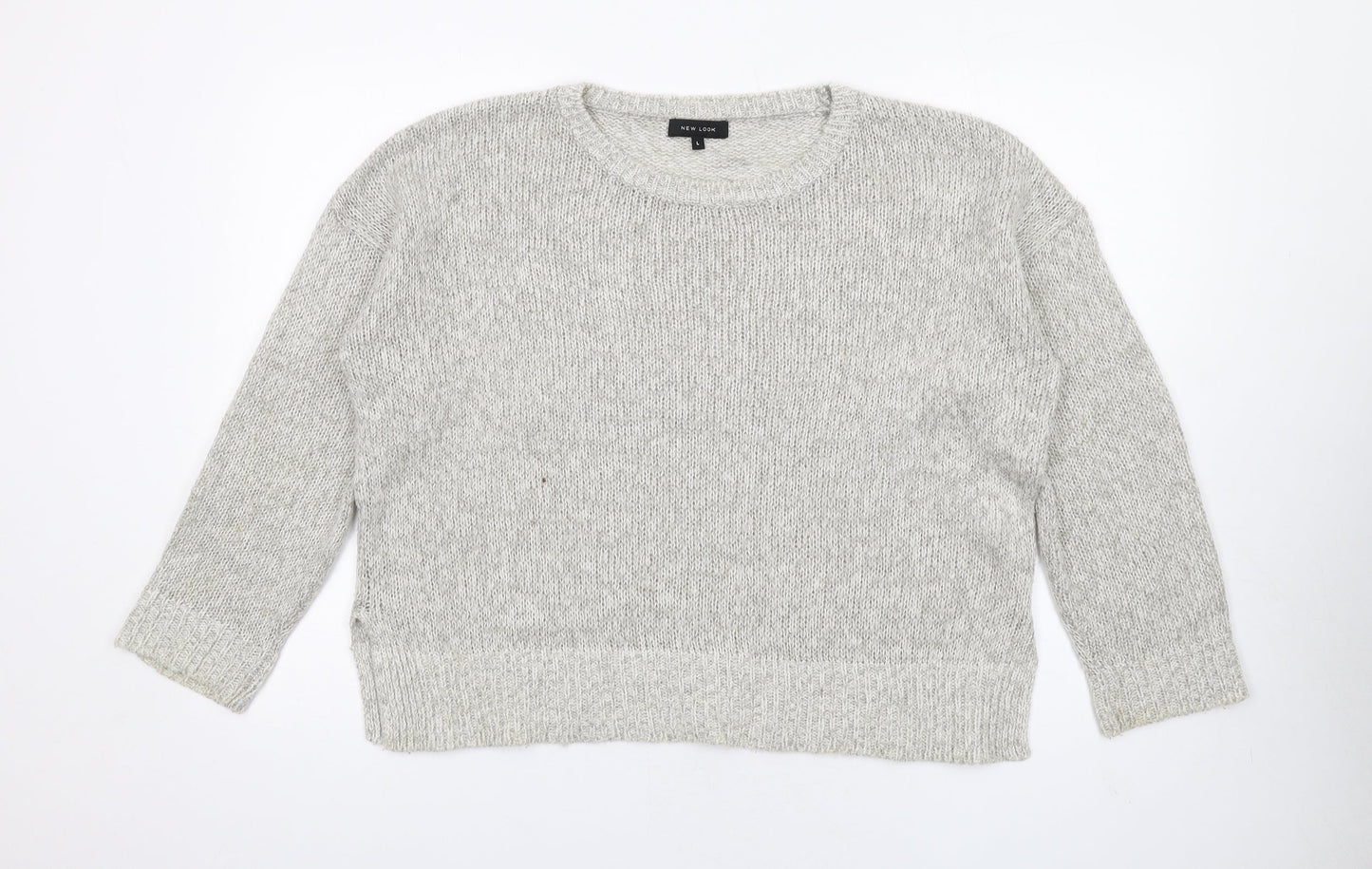 Womens UK Size L New Look Grey Pullover Jumper