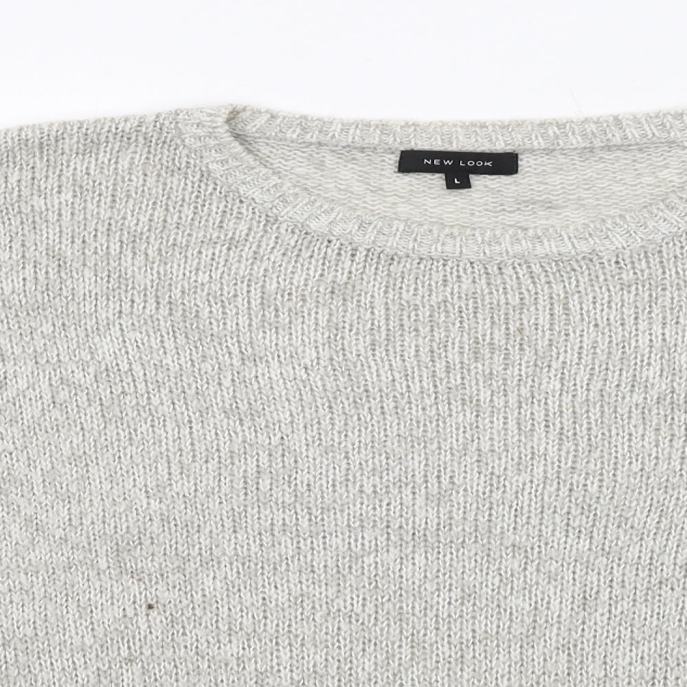 Womens UK Size L New Look Grey Pullover Jumper