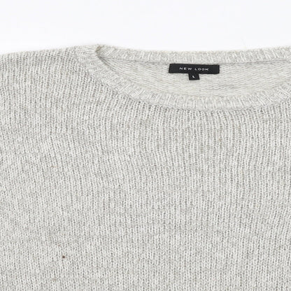 Womens UK Size L New Look Grey Pullover Jumper