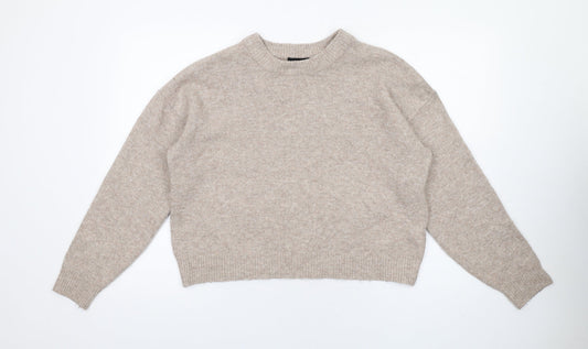Womens UK Size M New Look Beige Pullover Jumper