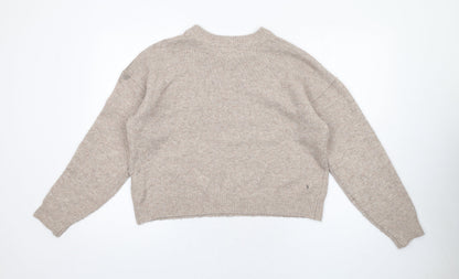 Womens UK Size M New Look Beige Pullover Jumper