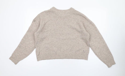 Womens UK Size M New Look Beige Pullover Jumper