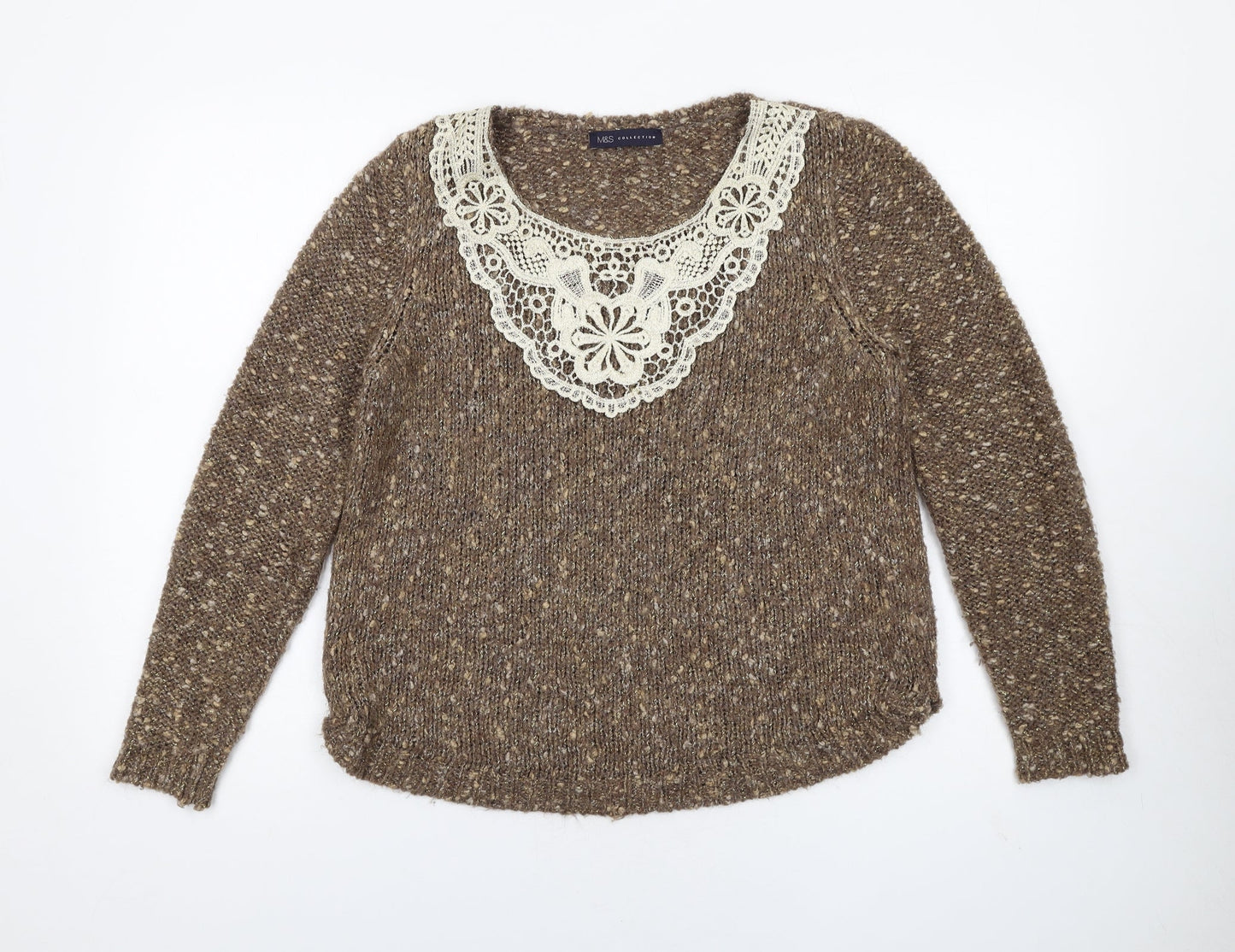 Womens UK Size 12 Marks and Spencer Brown Pullover Jumper
