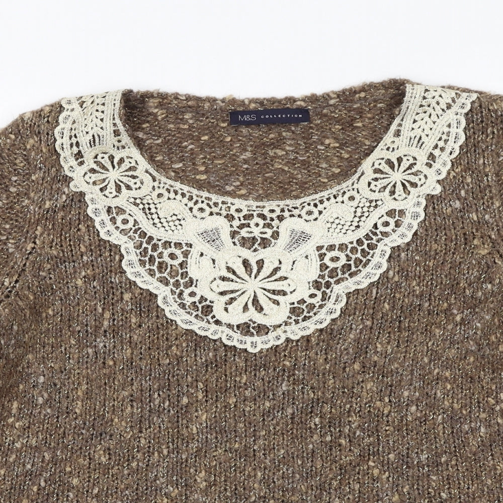 Womens UK Size 12 Marks and Spencer Brown Pullover Jumper