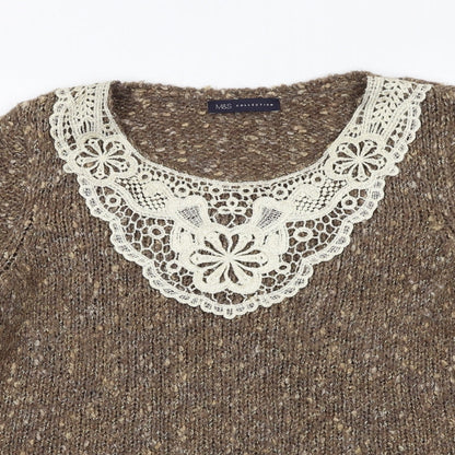 Womens UK Size 12 Marks and Spencer Brown Pullover Jumper