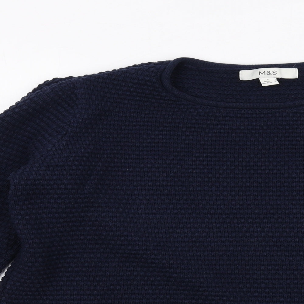 Womens UK Size S Marks and Spencer Blue Pullover Jumper
