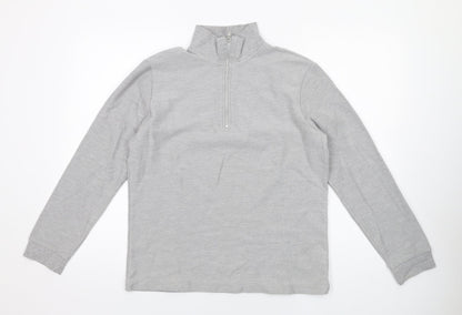 Topman Mens Grey Geometric Cotton Pullover Sweatshirt Size XS