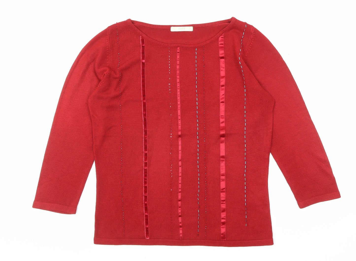Womens UK Size 8 Marks and Spencer Red Pullover Jumper