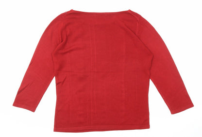 Womens UK Size 8 Marks and Spencer Red Pullover Jumper