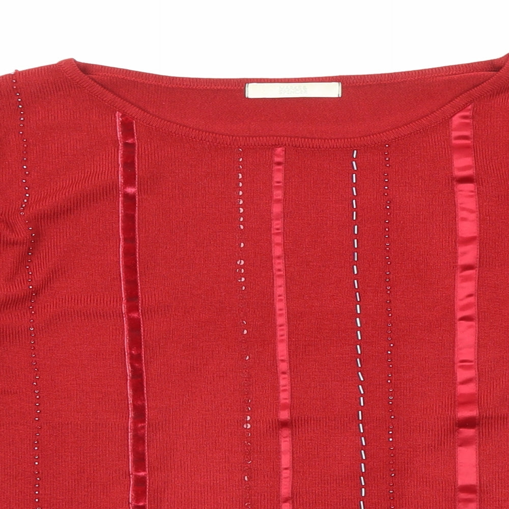 Womens UK Size 8 Marks and Spencer Red Pullover Jumper