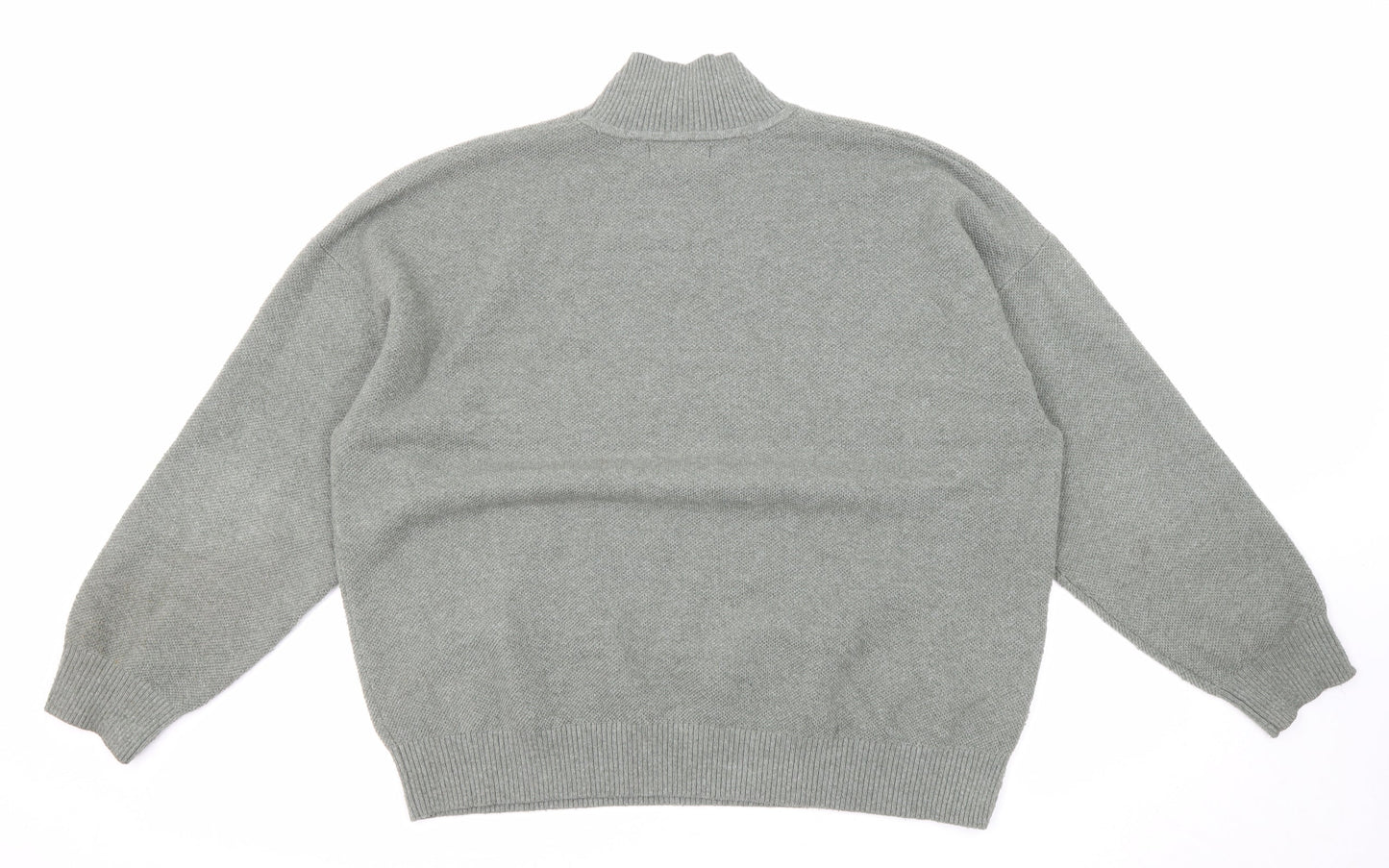 Marks and Spencer Mens Green High Neck Acrylic Pullover Jumper Size L Long Sleeve