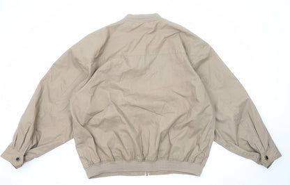 Mountain Pass Mens Beige Bomber Jacket Jacket Size XL Zip