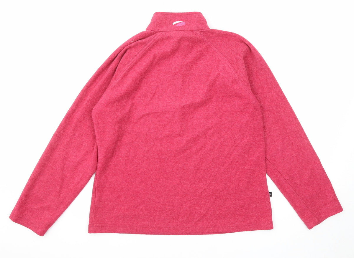 Mountain Life Womens Pink Polyester Pullover Sweatshirt Size 14 Zip - Quarter-Zip