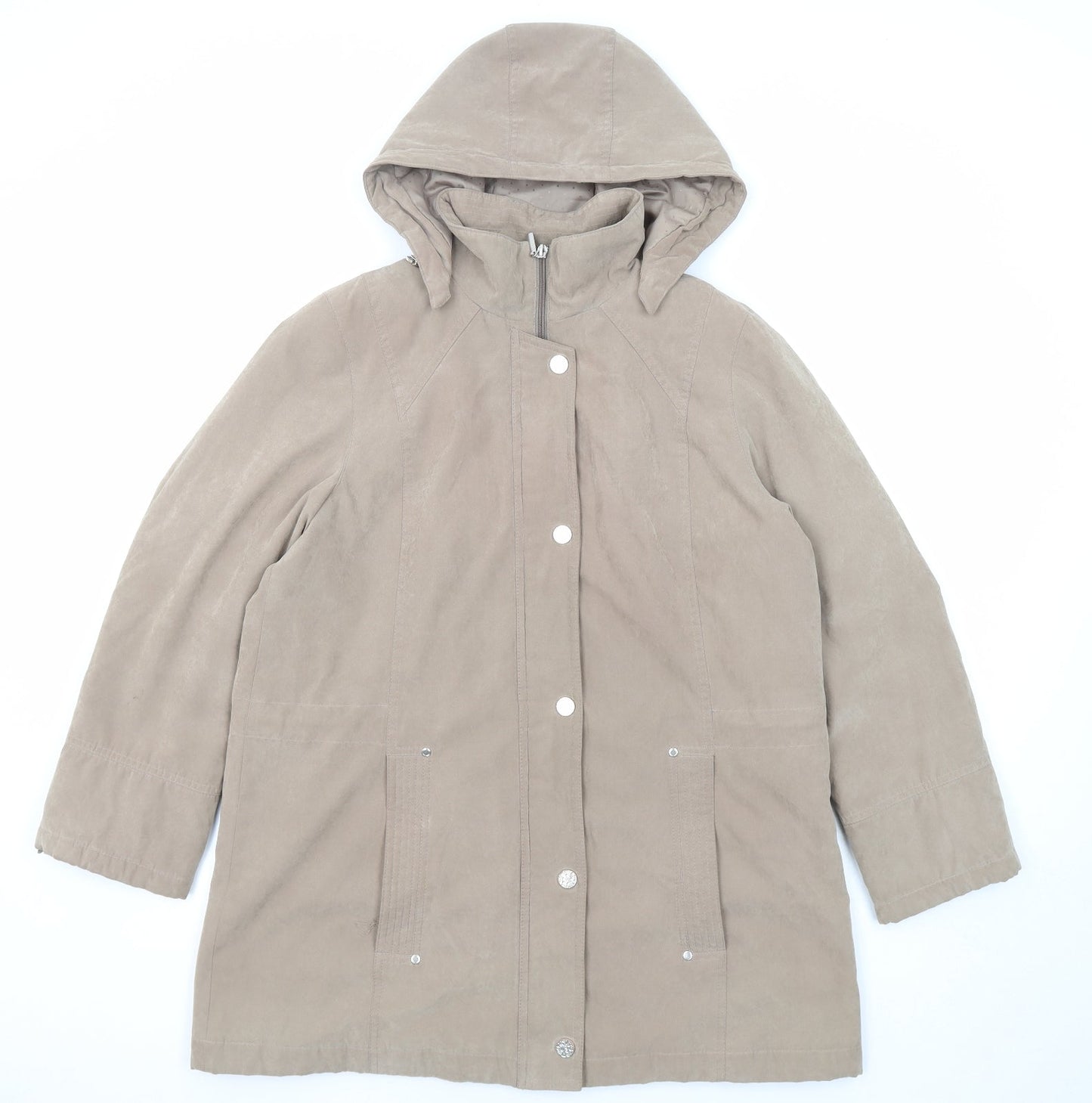 Womens UK Size M Bonmarché Beige Parka Coat