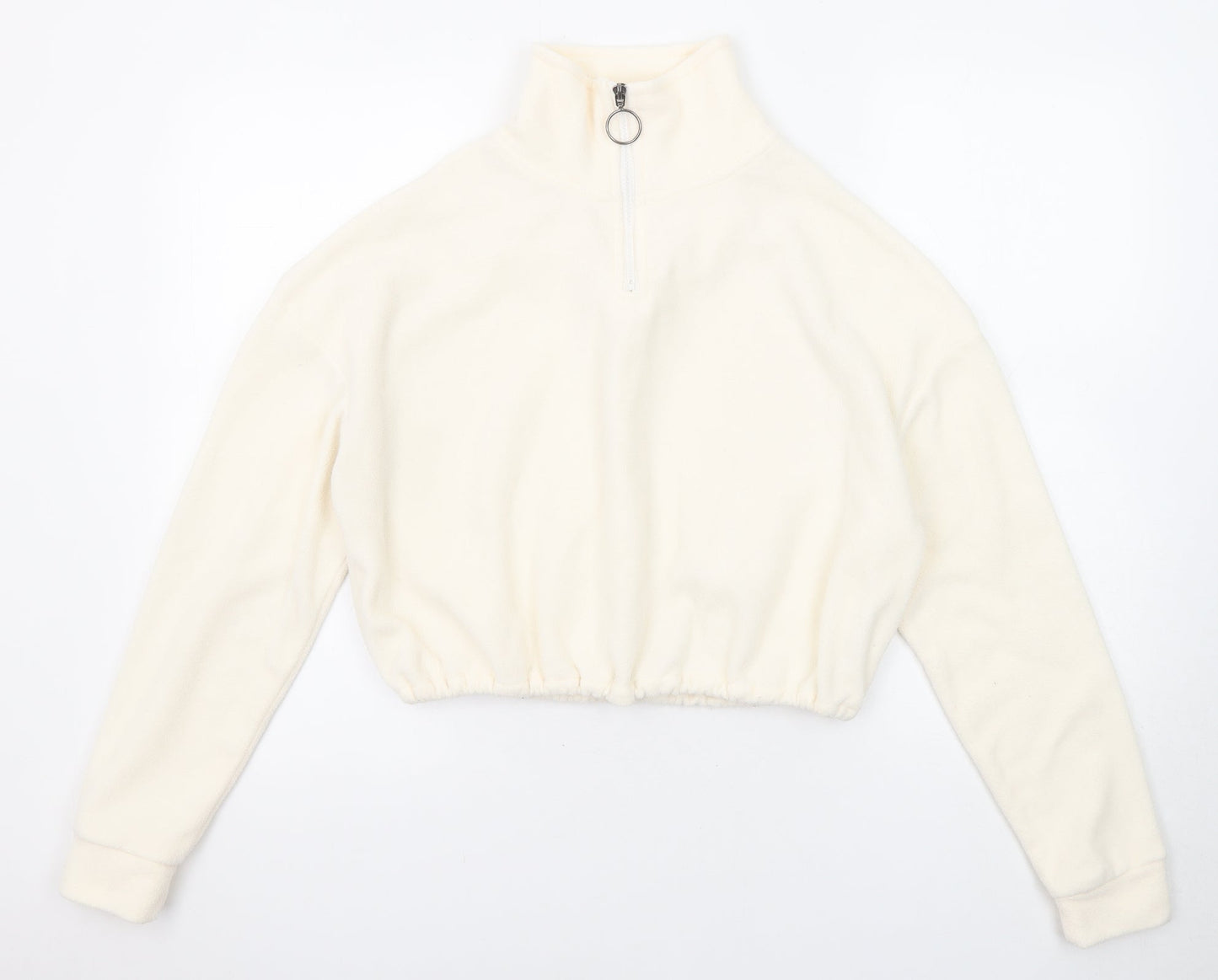 Brave Soul Womens Ivory Polyester Pullover Sweatshirt Size XS Zip - Quarter-Zip