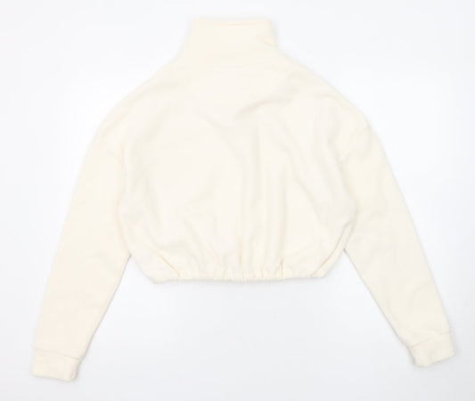 Brave Soul Womens Ivory Polyester Pullover Sweatshirt Size XS Zip - Quarter-Zip