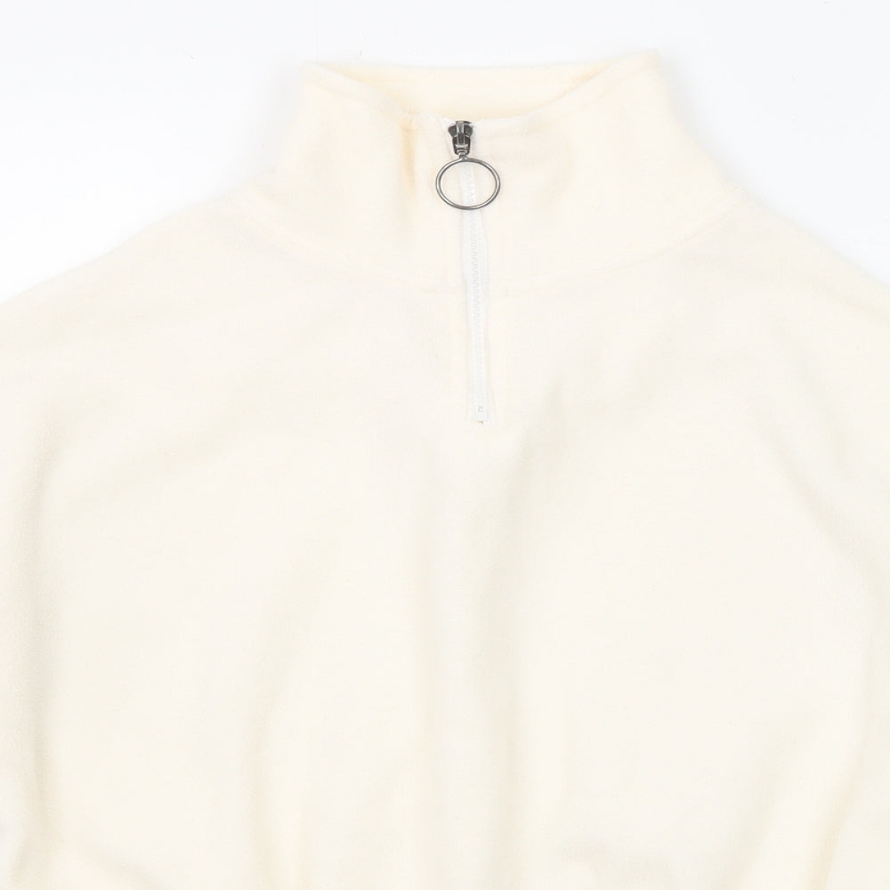 Brave Soul Womens Ivory Polyester Pullover Sweatshirt Size XS Zip - Quarter-Zip