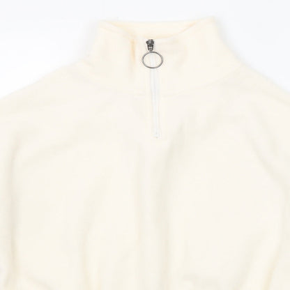 Brave Soul Womens Ivory Polyester Pullover Sweatshirt Size XS Zip - Quarter-Zip