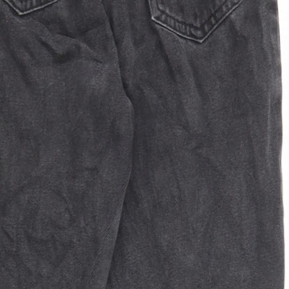 Denim & Co. Womens Black Cotton Straight Jeans Size 10 L24 in Regular Zip - Elastic Waist