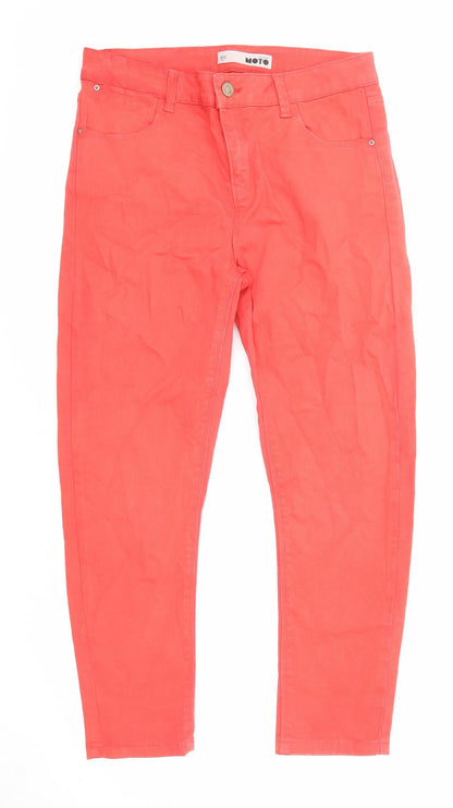 Topshop Womens Red Cotton Skinny Jeans Size 30 in L24 in Regular Zip - Stretch