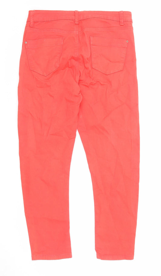 Topshop Womens Red Cotton Skinny Jeans Size 30 in L24 in Regular Zip - Stretch