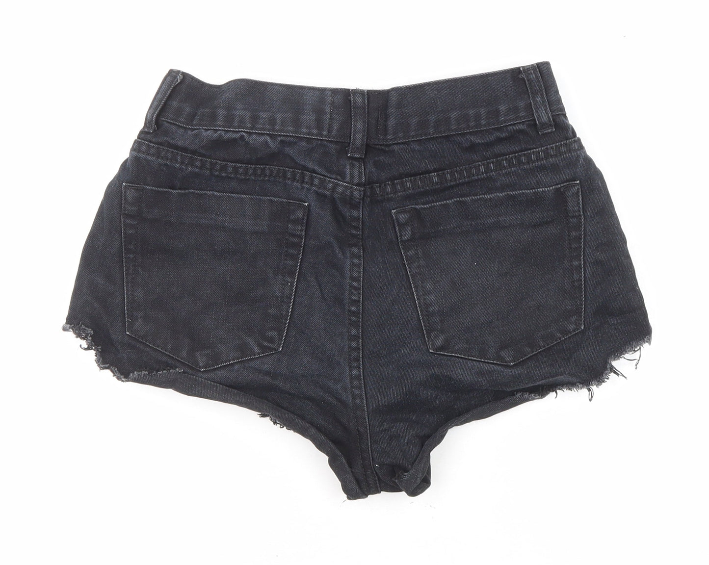 Tiger Mist Womens Black Cotton Cut-Off Shorts Size 8 Regular Zip