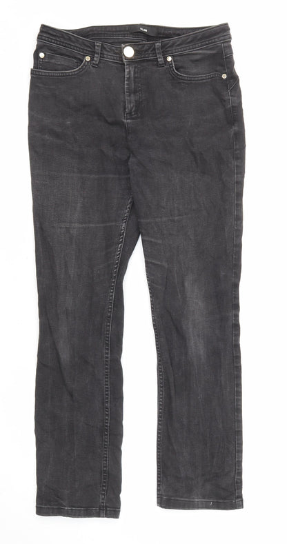 Womens UK Size 12 Marks and Spencer Slim Fit Straight Black Jeans